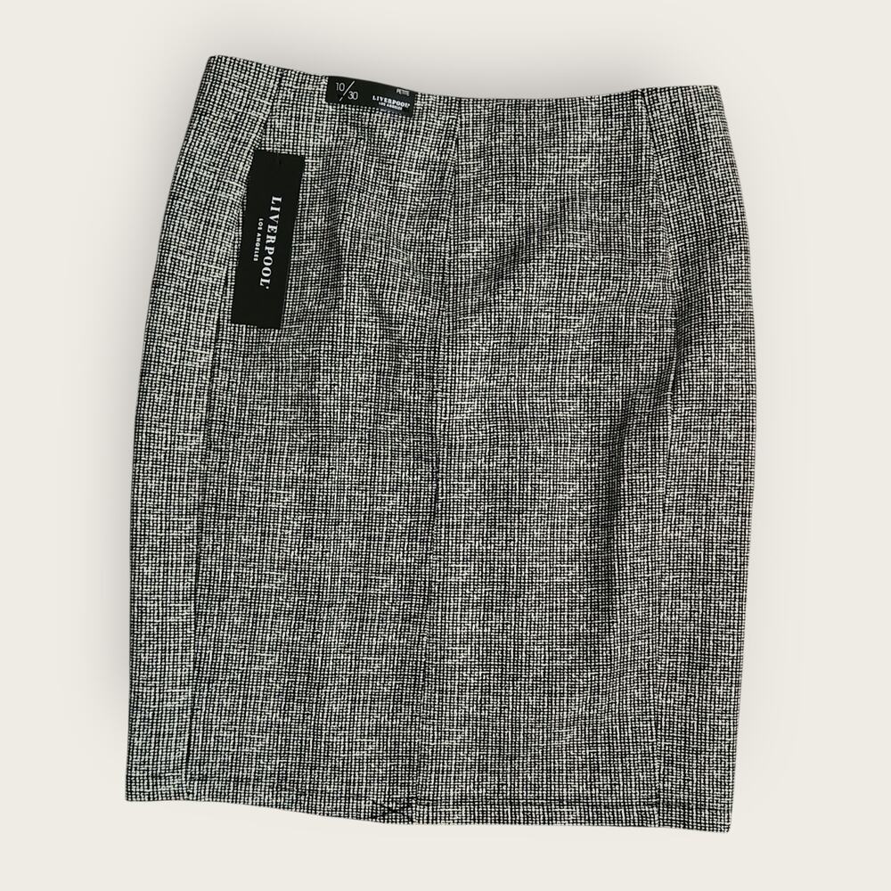 LiverPool Skirt Women's Sz 10p Black and White Pencil Stretch Office Career - Picture 2 of 6